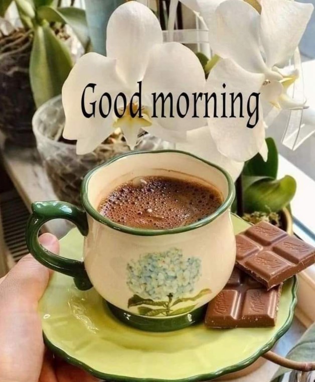 A cup of coffee and a few pieces of chocolate just for you, good morning!