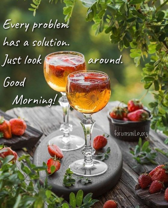 Every problem has a solution, just look around. Good morning!