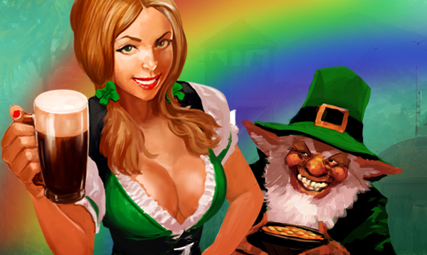 Beer and girls on the Happy St. Patricks Day